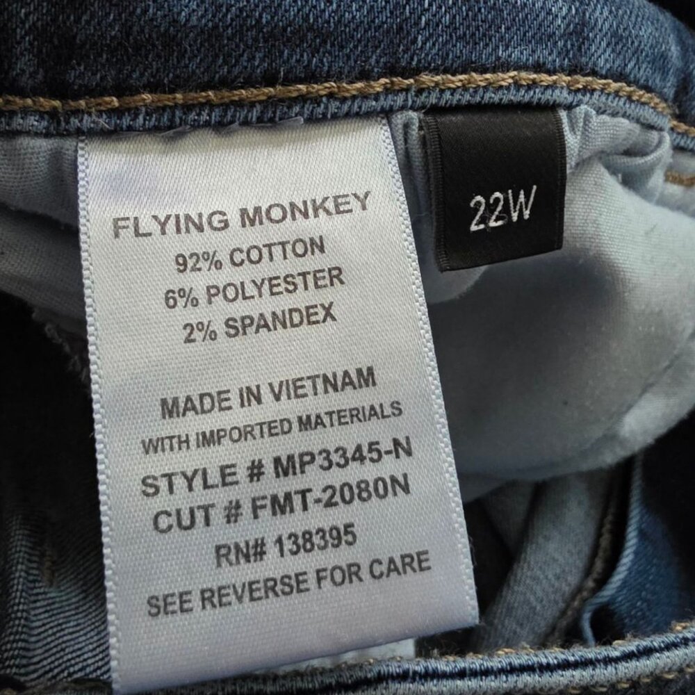 FLYING MONKEY (22W) Platinum High Rise Distressed Bootcut Jeans - Picture 6 of 6